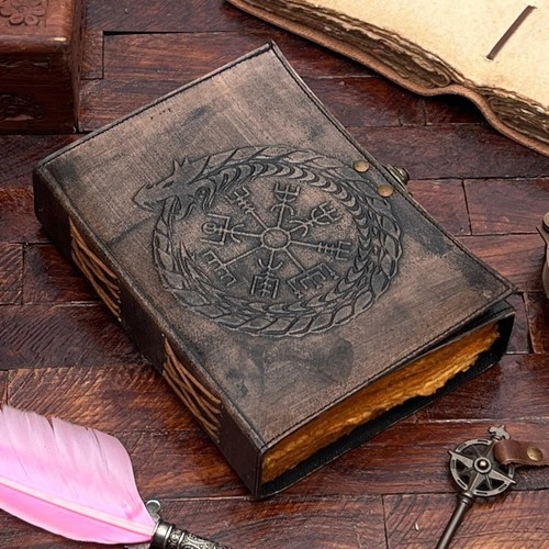 Handmade Dragon Journal Wheel of Fortune Embossed Leather Diary For Unisex Adult - Picture 10 of 10