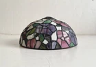 Vintage Stained Glass Lamp Shade Ceiling Light Tiffany Style Round Roses Flowers
