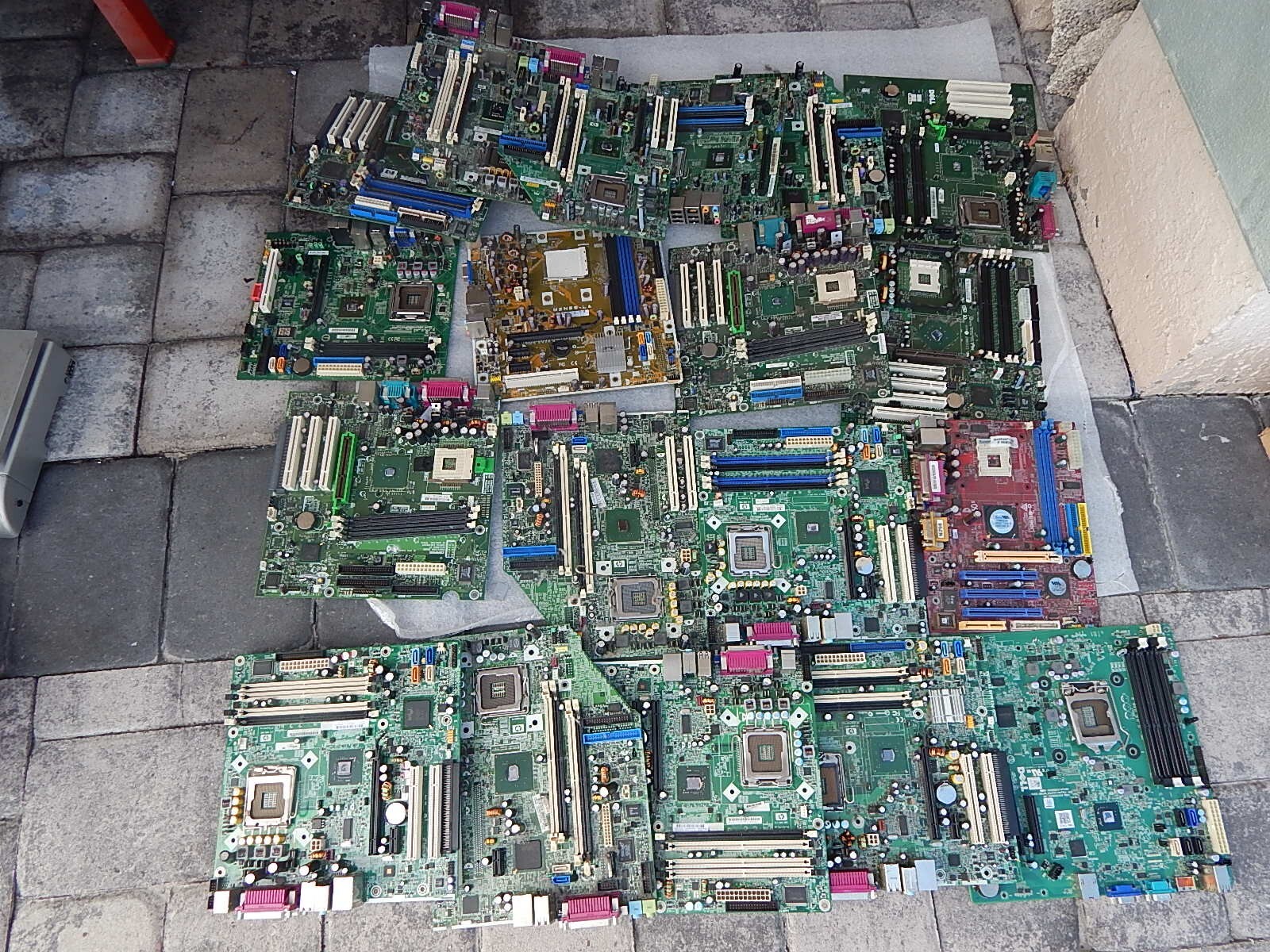 23 lbs From 19 Desktop Motherboards For Scrap Gold Recovery, HeatSinks