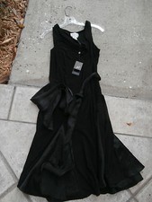 NWT NEW ADRIANNA PAPELL Black Slinky BELTED Dress 12 MEDIUM $199
