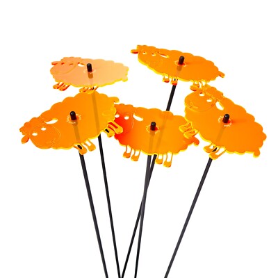 SunCatcher Set of 5 Sheep, Colourful Fluorescent Garden Stake Decor Ornament