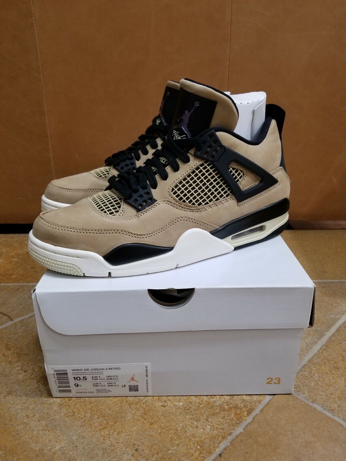 autoridad oyente Prefijo Air Jordan 4 Retro Fossil AQ9129-200 Mushroom Size 10.5 women's or size 9  Men's | eBay