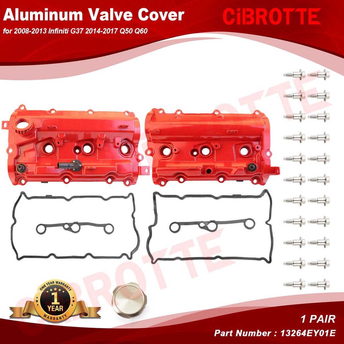 のの　一輪車カバーNo.278 LH&RH Aluminum Valve Cover Set for 2008-13 Infiniti G37,14