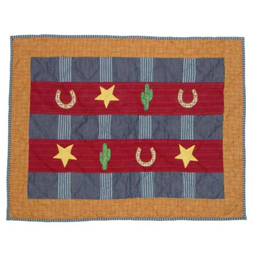 LIL BUCKAROO Twin QUILT SET : BOYS COWBOY BRONCO PONY HORSE PATCH MAGIC - Image 2 of 4