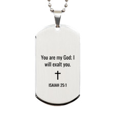 Isaiah 25 1 Dog Tag Necklaces - Isaiah 25:1 Necklace for Men