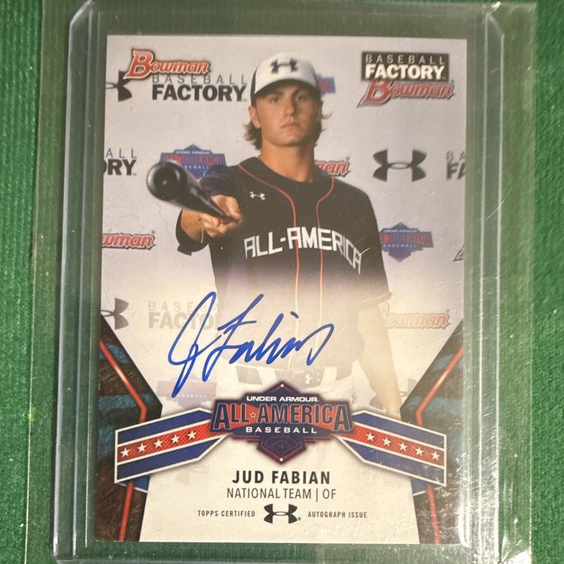 2018 Topps Bowman Under Armour All America Jud Fabian Auto UAN-6