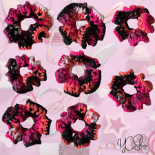 Handmade-Crochet Scrunchie. Carnation Bliss Color.