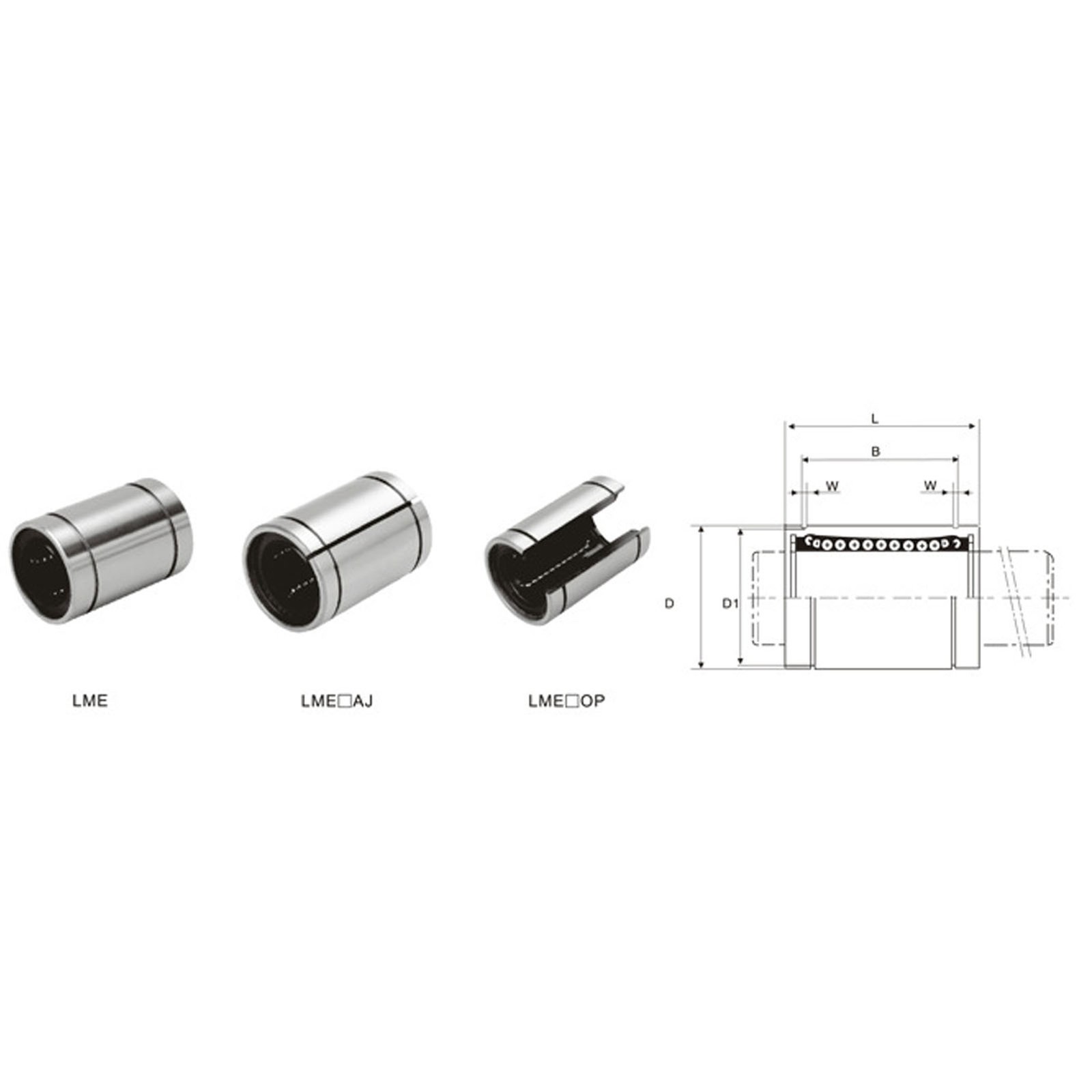 10Pcs 3D Printing Linear Motion Bearing Alloy Steel Low Friction Coefficient LM1