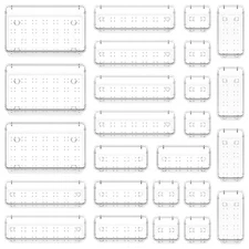 Lifewit Drawer Organizer 25PCS, 4 Sizes Clear Plastic Desk Drawer Dividers