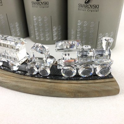 Swarovski Silver Crystal Train Set & Track Display Locomotive