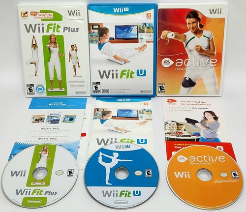 Nintendo Wii Fit U, Wii Fit Plus, EA Sports Active Personal Trainer Games Bundle