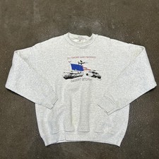 Vintage Desert Storm Sweatshirt Mens XL Gray USA Flag Fruit Of The Loom 90s