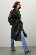 Veste Manches Courtes Jason Wu Vert Olive Avec Ceinture Et Dentelle - Taille XS - Portée Une Fois
