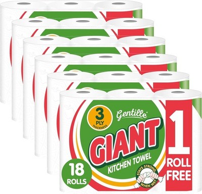 Gentille Riesen Küchenrolle 3-lagig Handtuch Papierrolle, extra dick Großpackung 18,36