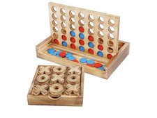 Glintoper Tic Tac Toe & 4 in a Row Tables Game Set, Classic Board Line Up for