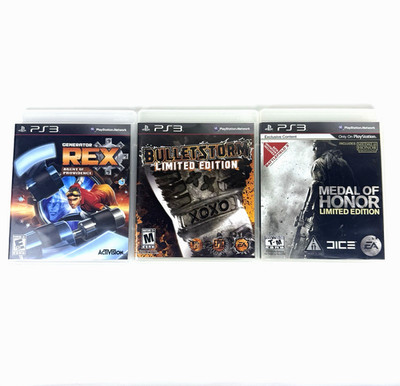  Lot of 3 PS3 Games Medal of Honor Bulletstorm Limited Edition Generator Rex 