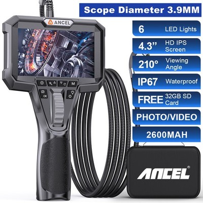 3.9MM Industrial Endoscope Camera with Screen Borescope Camera 4.3inch LCD 210°