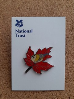 National Trust BIDDULPH GRANGE GARDEN Bird On Leaf Charity Pin Badge