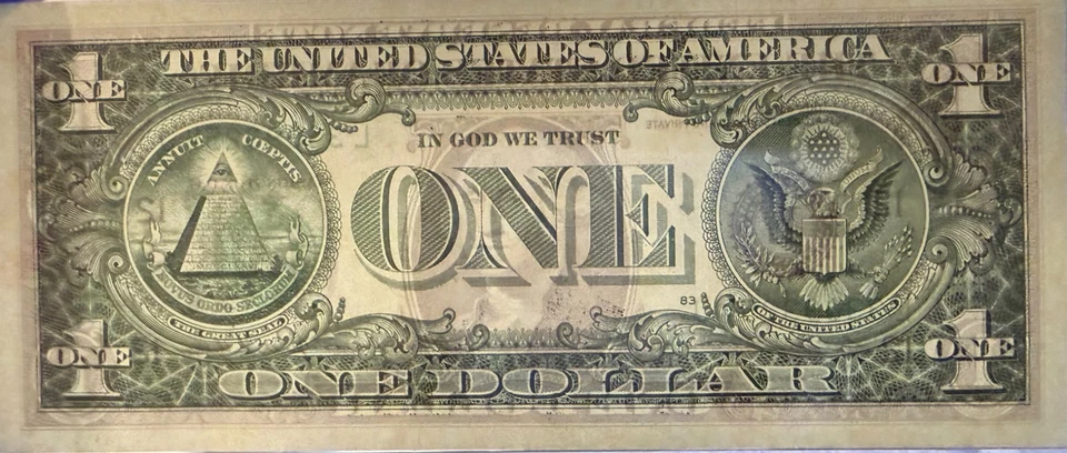 RARE OFFSET PRINTING ERROR 2021 See Through $1 Bill On Both Sides - Uncirculated - Image 2 of 2
