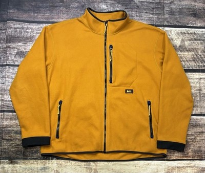 Rei Co-op Jacket Mens XL Polartec Fleece Full Zip Mustard