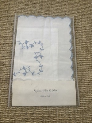 NIP Luxury Italian Embroidered Bedding, Egyptian Cotton Sateen New in Package