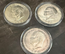 Lot of [3] 1972-S Mint Mark Eisenhower Dollar 40% Silver Uncirculated