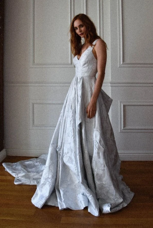 silver color wedding dresses Shiny Sequin Off the Shoulder Country Garden Bridal Gown Custom / US2 Lace Applique 4 Custom-made Vintage Silver Grey Off-Shoulder