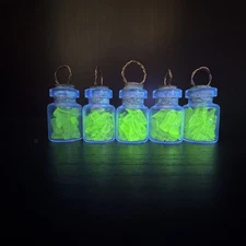One Uranium Glass Vaseline Glass Vial Pendant charm