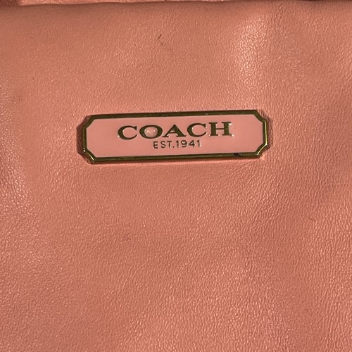 Coach Ashley LEATHER Tossed Laser Cut Satchel SHOULDER BAG PINK Corral F22487 - Picture 3 of 15