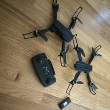 2x Foldable RC Quadcopter Drones Black w/ Remote Controllers & Batteries RTR