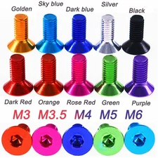 M3 M3.5-M6 Aluminum Alloy Flat/Countersunk Head Allen Hex Socket Cap Screw Bolt