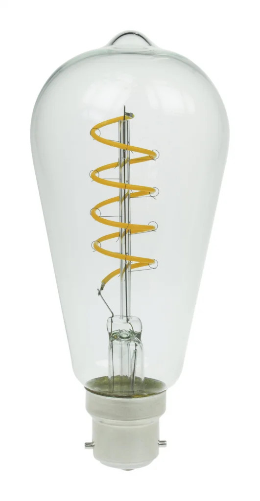 Clear 4w Spiral LED ST64 Dimmable 1800K B22 250lm =25w