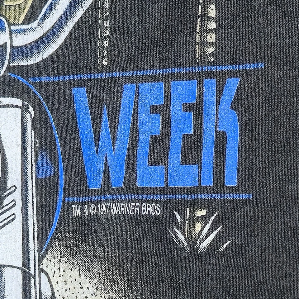 Vintage 90s 1997 Daytona Bike Week XS Taz Kids Black Boys T-Shirt Biker - Image 3 of 4