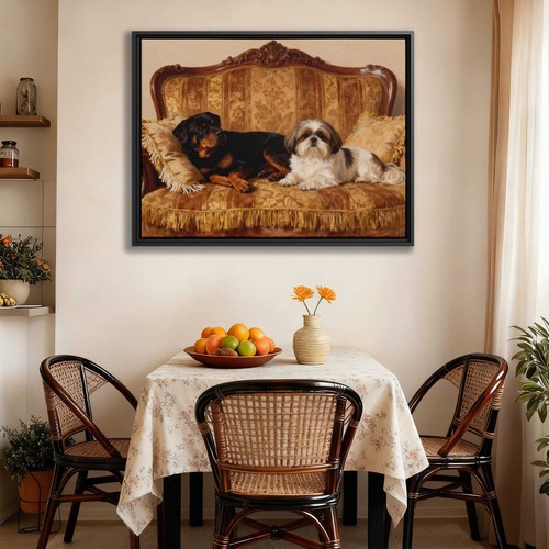 Rottweiler Hund Leinwandbild Ölgemälde Wohnzimmer Deko Hundeliebhaber Kunstwerk - Bild 7 von 7