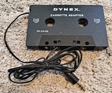 Dynex Car Stereo Cassette Audio Adapter - AUX Cord 3.5mm Plug iPod iPhone New