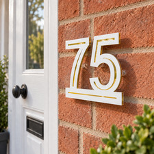 Modern Personalised Acrylic House Number Sign Dual Layer Door Number Plaque