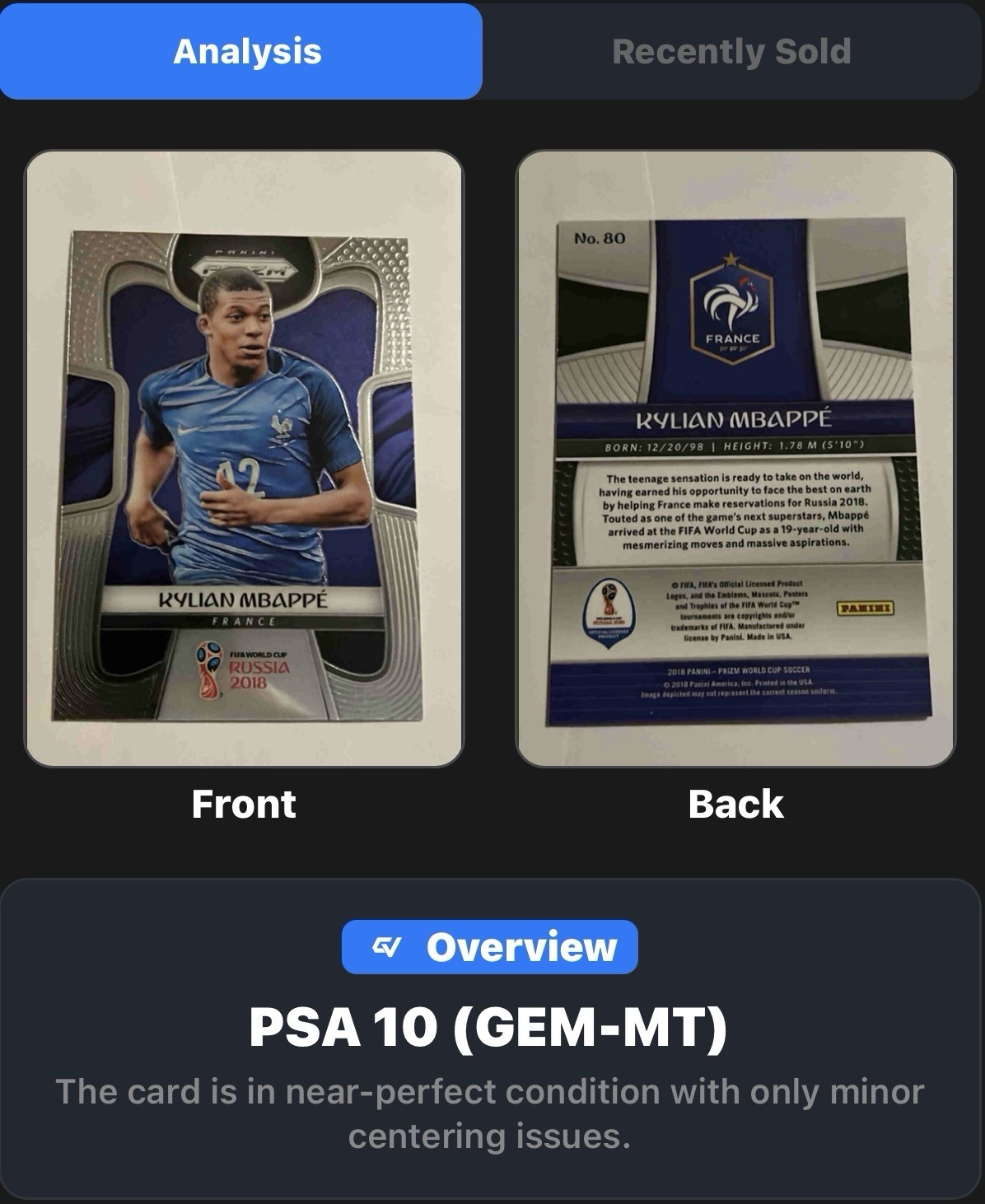 2018 Panini Prizm World Cup Kylian Mbappe #80 France Rookie RC *Read Item Descr view 3