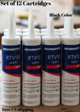 Momentive RTV100 Black Adhesive Sealant Paste 10.1 oz Set of 12