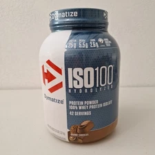 Dymatize ISO100 Hydrolyzed 100% Whey Protein Isolate Gourmet Chocolate 3lb, 8/26