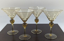 Set 4 Bicchieri Martini Salviati Murano "Regina Margherita" Italia Veneziana