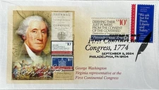AMERICOVER 2024 5939 First Continental Congress George Washington Virginia Rep