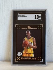 2007 Topps #112 Kevin Durant Black Border Rookie Card RC SGC 10 Gem Mint PSA. rookie card picture