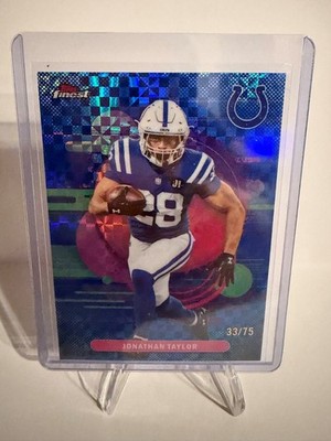 2025 Topps Finest Uncommon Blue #154 Jonathan Taylor /75 Colts