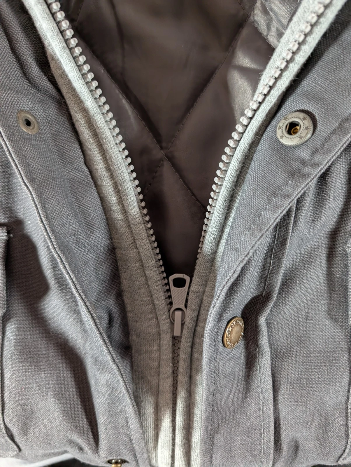 Dickies Men's Fleece Hooded Duck Shirt Jacket Dark Grey Med image 6
