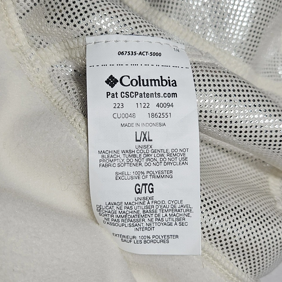 Chapéu de inverno Columbia G/XL gorro branco com reflexivo térmico Omni Heat novo com etiquetas - Imagem 3 de 4