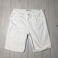 Vintage Levi's Shorts Sz 10 White Denim Silver Tag Gold Label