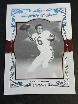 2011 Leaf Legends Silver BLANK BACK PROOF MISSING AUTO & #/10 Len Dawson