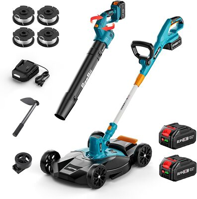 #ad #ad SEESII String Trimmer Edger Electric 12quot; Lawn Mower and Leaf Blower Combo Kit $99.00