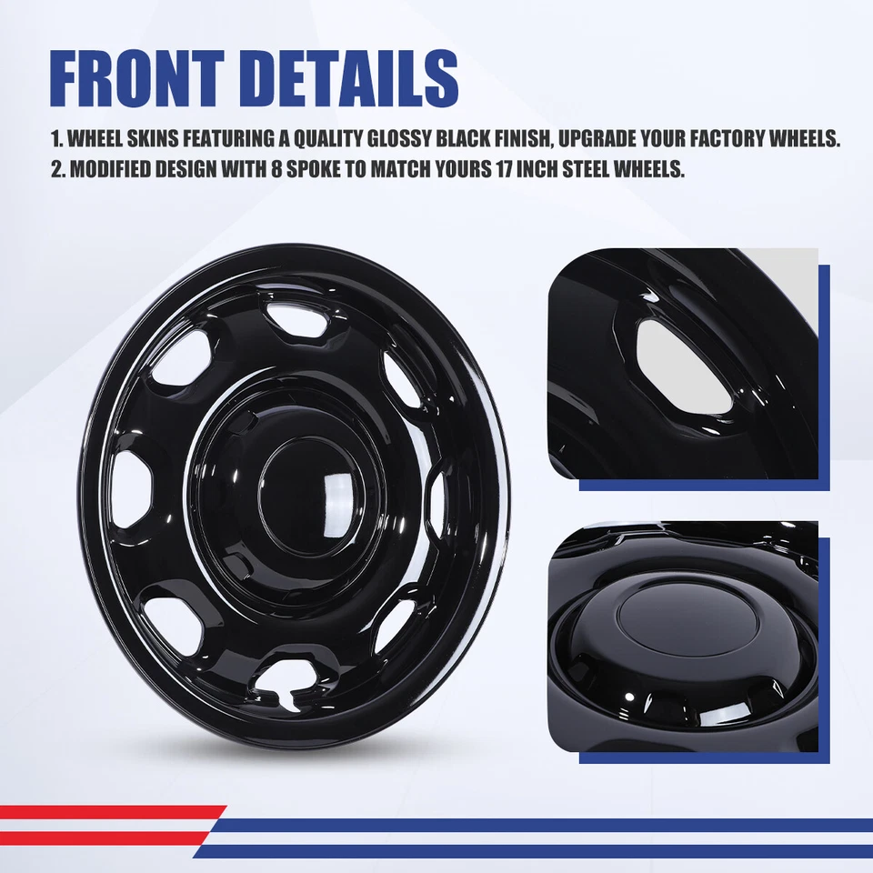 Set Of 4 17'' Wheel Covers For 2010-2025 Ford F-150 Xl Model R17 Trim Rings Caps - Image 4 of 4