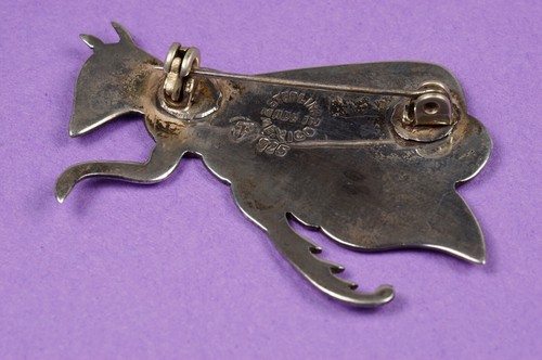 Jeronimo Fuentes Insekt Anstecknadel Brosche Mexikanisch Emaille Silber Taxco Mexico 50er - Bild 6 von 7